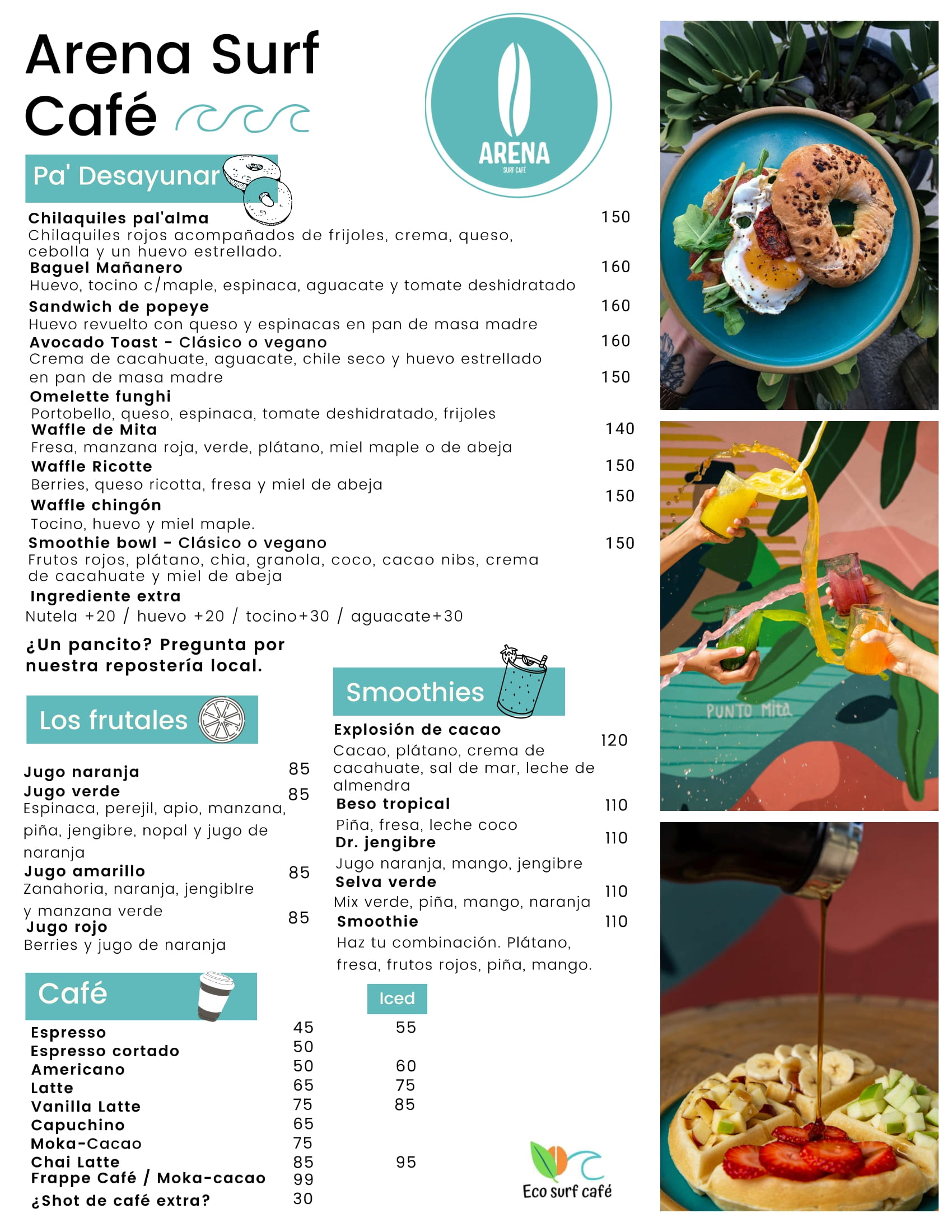 Menú Arena Café en Español